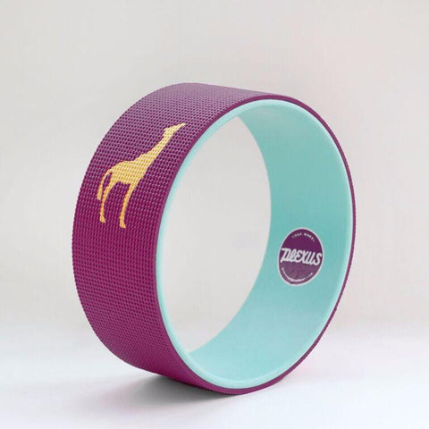 Large 15" Raspberry Plexus Yoga Wheel Perfect for challenging your yoga poses, back pain, and helping up your back, hips, chest, and shoulders, and much higher quality than the Dharma Yoga Wheel.